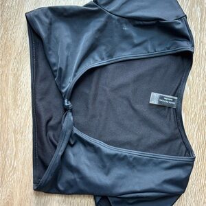 Black Crop Top with Knot Detail